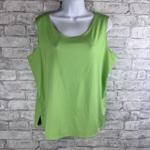 Susan Graver Style Pullover Sleeveless Tank Top‎ Chartreuse Green Stretch Size L